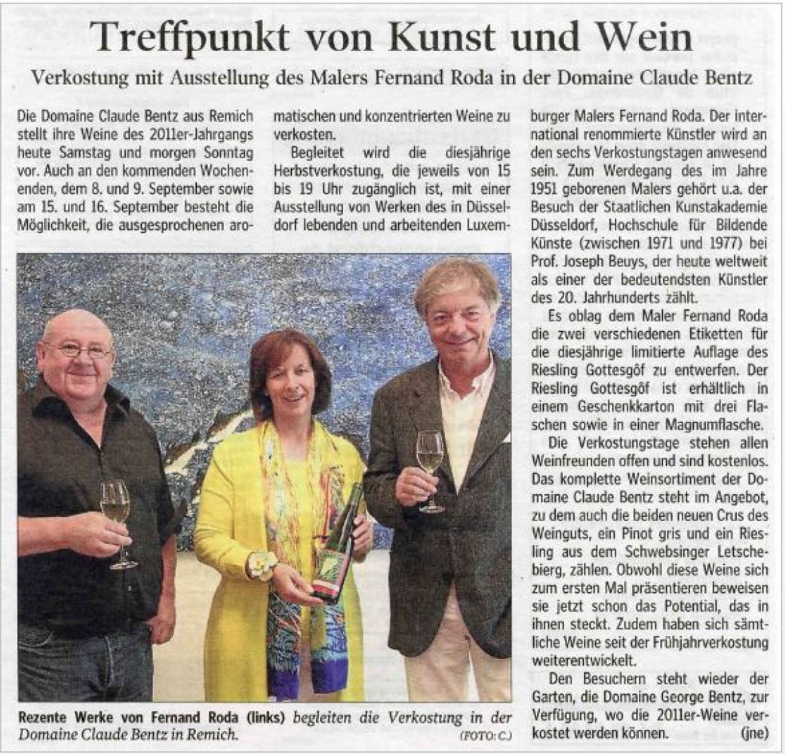 Treffpunkt von Kunst und Wein